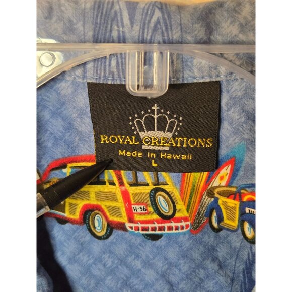 Royal Creation Men's Surfside Hawaiian Style Short Sleeve Button Down Size Large - Picture 4 of 4